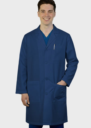 HeedFit Unisex 37 Inches Three Pocket White Functional Lab Coat