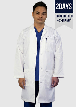 HeedFit Free Embroidery Unisex 37 Inches Three Pocket Functional Lab Coat