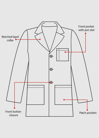 HeedFit Free Embroidery Unisex 31 Inches Three Pockets Lab Coat