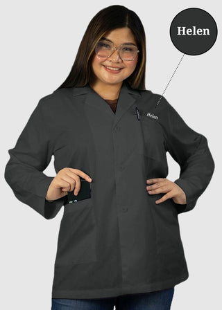 HeedFit Free Embroidery Unisex 31 Inches Three Pockets Lab Coat