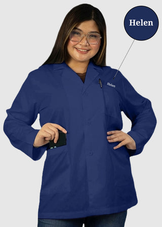 HeedFit Free Embroidery Unisex 31 Inches Three Pockets Lab Coat