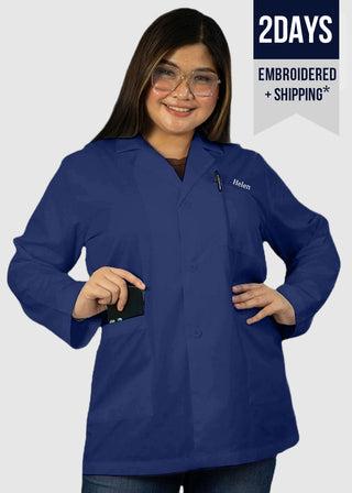 HeedFit Free Embroidery Unisex 31 Inches Three Pockets Lab Coat