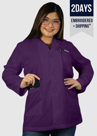 HeedFit Free Embroidery Unisex 31 Inches Three Pockets Lab Coat