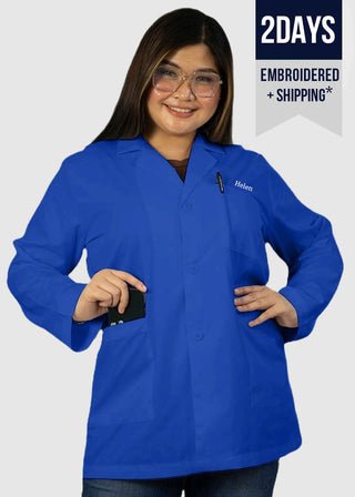 HeedFit Free Embroidery Unisex 31 Inches Three Pockets Lab Coat