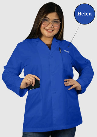HeedFit Free Embroidery Unisex 31 Inches Three Pockets Lab Coat