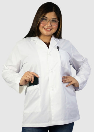 HeedFit Unisex 31 Inches Three Pockets 31 Inches White Lab Coat