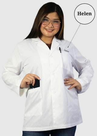 HeedFit Free Embroidery Unisex 31 Inches Three Pockets Lab Coat
