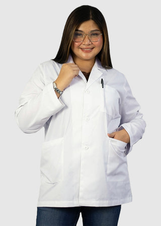HeedFit Unisex 31 Inches Three Pockets 31 Inches White Lab Coat