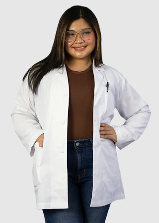 HeedFit Unisex 31 Inches Three Pockets 31 Inches White Lab Coat