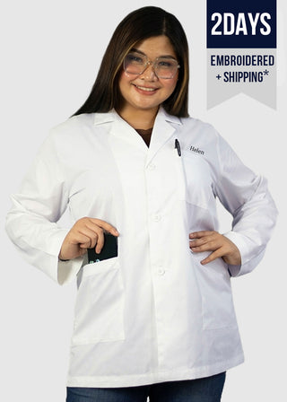 HeedFit Free Embroidery Unisex 31 Inches Three Pockets Lab Coat