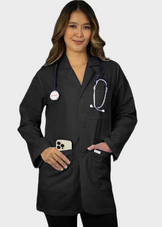 HeedFit Unisex 31 Inches Three Pocket White Consultation Coat