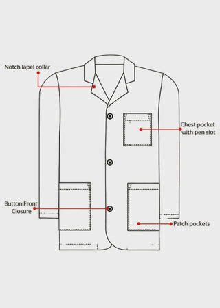 HeedFit Unisex 31 Inches Three Pocket White Consultation Coat