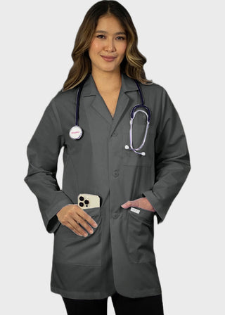 HeedFit Unisex 31 Inches Three Pocket White Consultation Coat