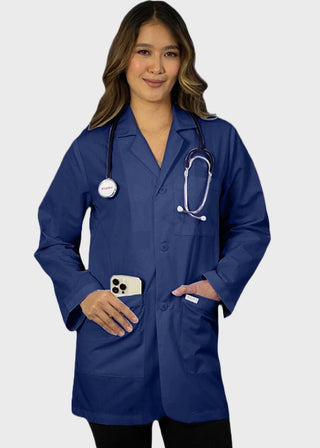 HeedFit Unisex 31 Inches Three Pocket White Consultation Coat