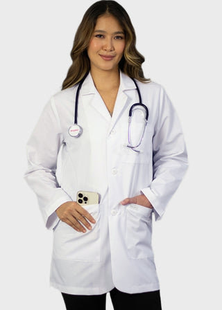 HeedFit Unisex 31 Inches Three Pocket White Consultation Coat