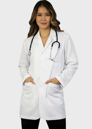 HeedFit Unisex 31 Inches Three Pocket White Consultation Coat