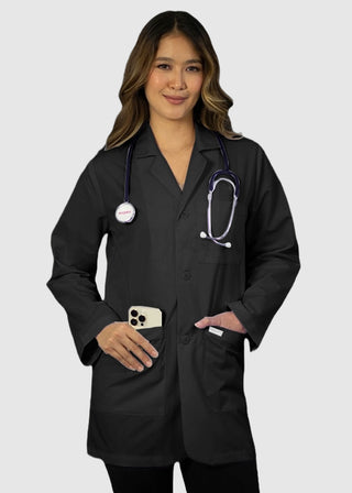 HeedFit Free Embroidery Unisex 31 Inches Three Pocket White Consultation Coat