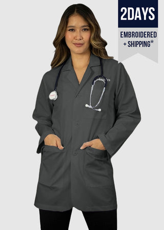 HeedFit Free Embroidery Unisex 31 Inches Three Pocket Consultation Coat