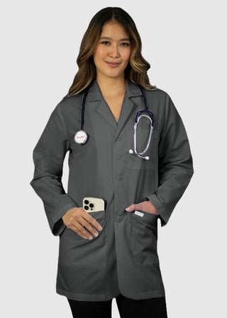 HeedFit Free Embroidery Unisex 31 Inches Three Pocket White Consultation Coat