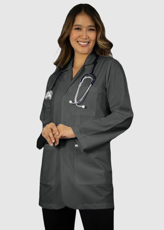 HeedFit Free Embroidery Unisex 31 Inches Three Pocket White Consultation Coat