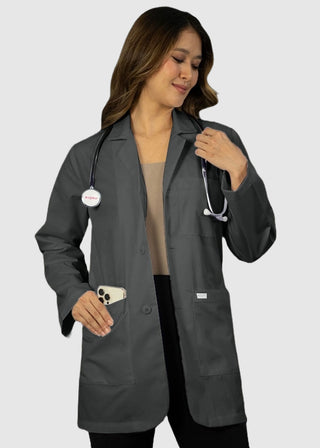 HeedFit Free Embroidery Unisex 31 Inches Three Pocket White Consultation Coat