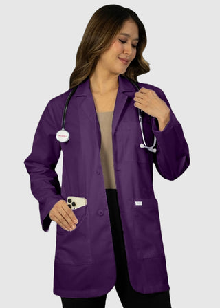 HeedFit Free Embroidery Unisex 31 Inches Three Pocket White Consultation Coat