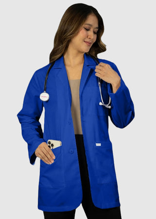 HeedFit Free Embroidery Unisex 31 Inches Three Pocket White Consultation Coat