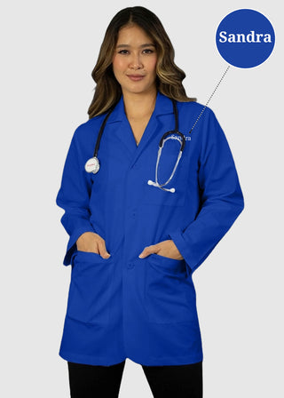 HeedFit Free Embroidery Unisex 31 Inches Three Pocket White Consultation Coat