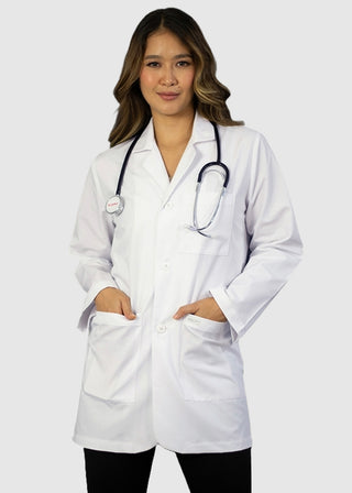 HeedFit Unisex 31 Inches Three Pocket White Consultation Coat