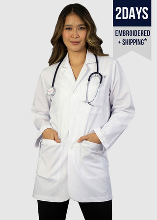 HeedFit Free Embroidery Unisex 31 Inches Three Pocket Consultation Coat