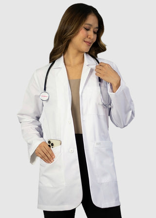 HeedFit Unisex 31 Inches Three Pocket White Consultation Coat