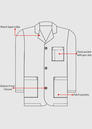 HeedFit Unisex 31 Inches Three Pocket White Consultation Coat