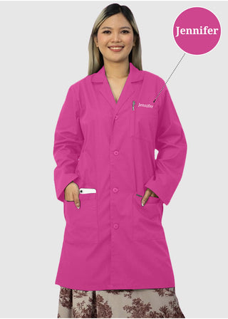 Free Embroidery Unisex 38 Inches Premium White Lab Coat