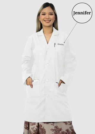Free Embroidery Unisex 38 Inches Premium White Lab Coat