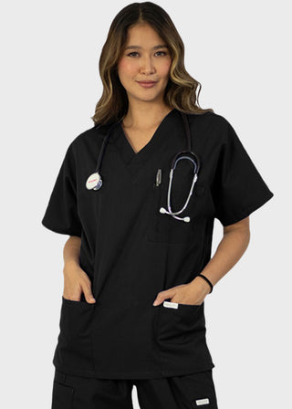 HeedFit Unisex 27.5 Inches V-Neck Four Pocket Scrub Top