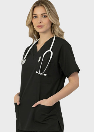 Free Embroidery HeedFit 27.5 Inch Unisex Four Pocket Scrub Top