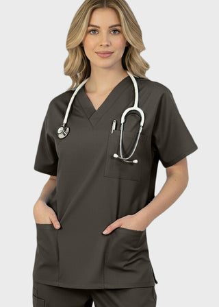 HeedFit Unisex 27.5 Inches V-Neck Four Pocket Scrub Top