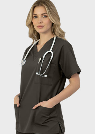 Free Embroidery HeedFit 27.5 Inch Unisex Four Pocket Scrub Top