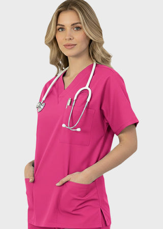 Free Embroidery HeedFit 27.5 Inch Unisex Four Pocket Scrub Top