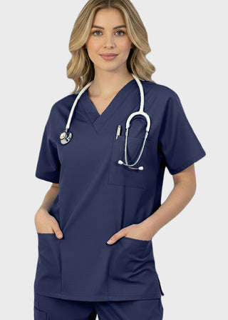 HeedFit Unisex 27.5 Inches V-Neck Four Pocket Scrub Top