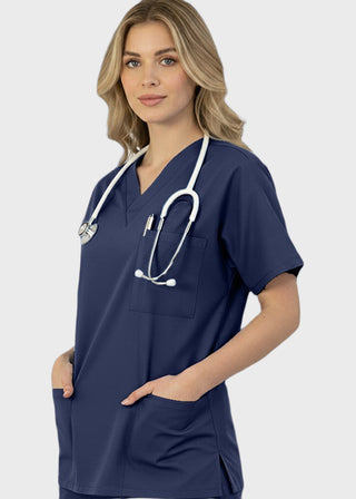 Free Embroidery HeedFit 27.5 Inch Unisex Four Pocket Scrub Top