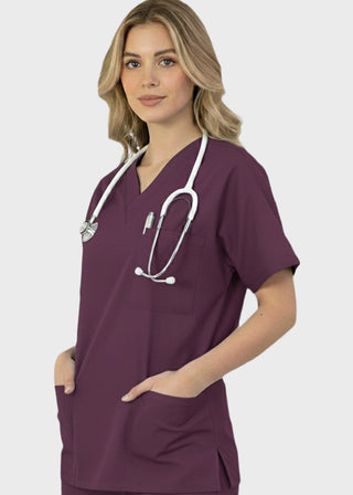 Free Embroidery HeedFit 27.5 Inch Unisex Four Pocket Scrub Top