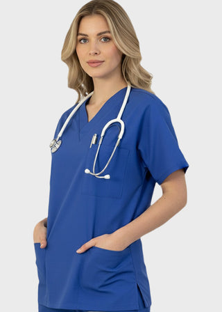 Free Embroidery HeedFit 27.5 Inch Unisex Four Pocket Scrub Top