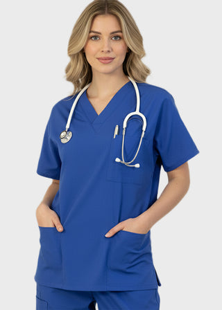 HeedFit Unisex 27.5 Inches V-Neck Four Pocket Scrub Top