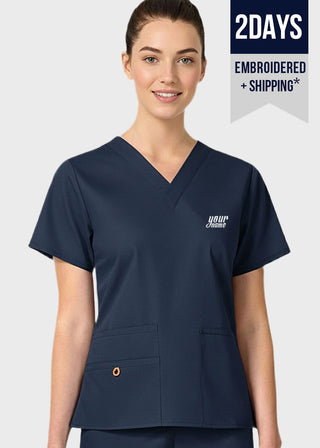 Free Embroidery HeedFit Women's Multi Pockets V-Neck Scrub Top