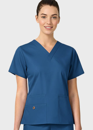 HeedFit Women's Multi Pockets V-Neck Scrub Top