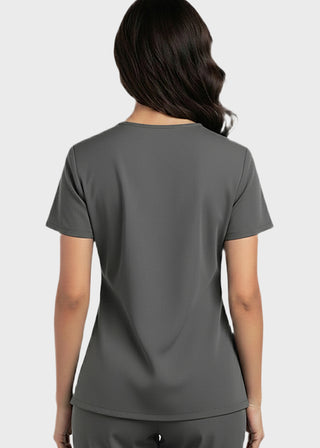 Free Embroidery HeedFit Women's Snap Front V-Neck Scrub Top