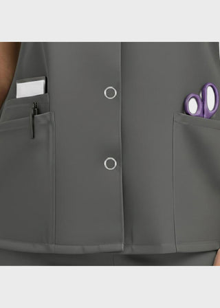 HeedFit Women's Snap Front V-Neck Scrub Top