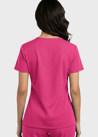 Free Embroidery HeedFit Women's Snap Front V-Neck Scrub Top