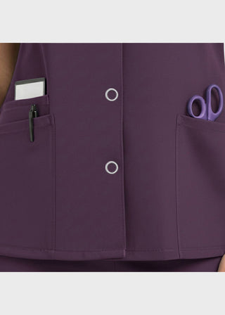 Free Embroidery HeedFit Women's Snap Front V-Neck Scrub Top